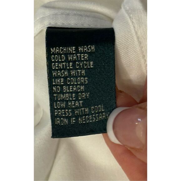 Lauren Ralph Lauren Camp Safari Shirt White Sz. M Button Front Pockets Epilets - Picture 9 of 10